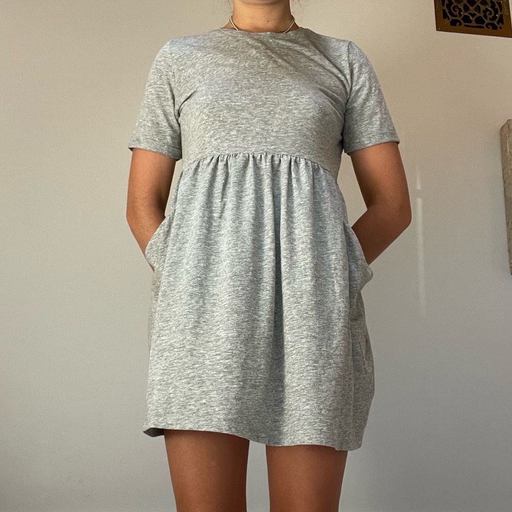 Grey Baby Doll Dress